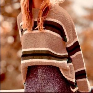 Urban Outfitters soft knit crew neck Oversized Striped Boyfriend Sweater Medium